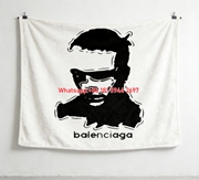 Balenciaga Minimalist Silhouette Art Flannel Sofa Throw Blanket for Wall Hanging BA095
